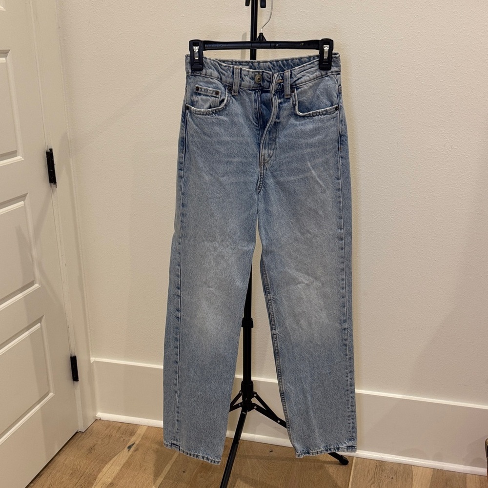 Zara Light Blue Straight Jeans